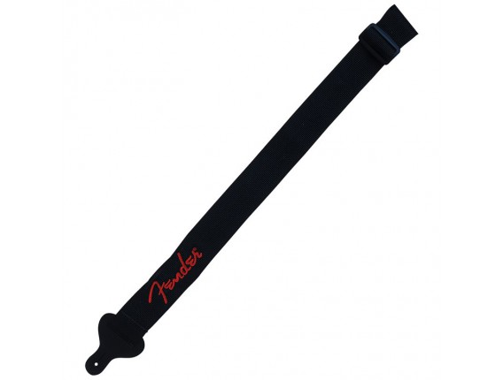 FENDER 0990662015 2" Black Poly Strap w/ Red Fender Logo