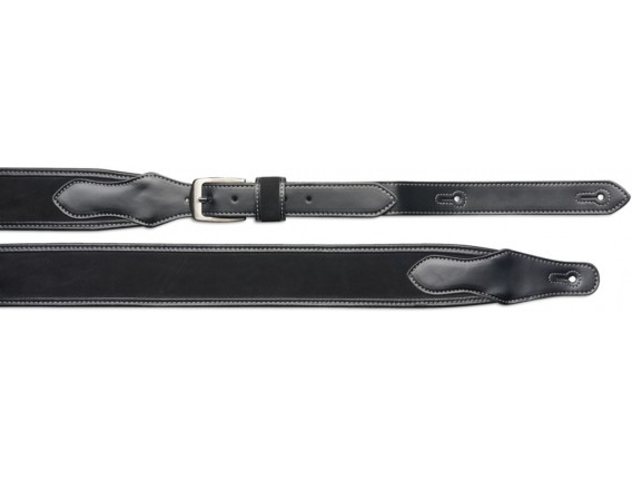 STAGG SLL 13 BLK/BLK - Sangle noire en cuir pour guitare
