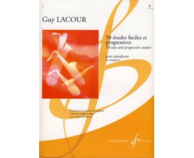 LIBRAIRIE - 50 Etudes Faciles et Progressives pour Saxophone Vol 2 - Guy Lacour - Ed. Billaudot