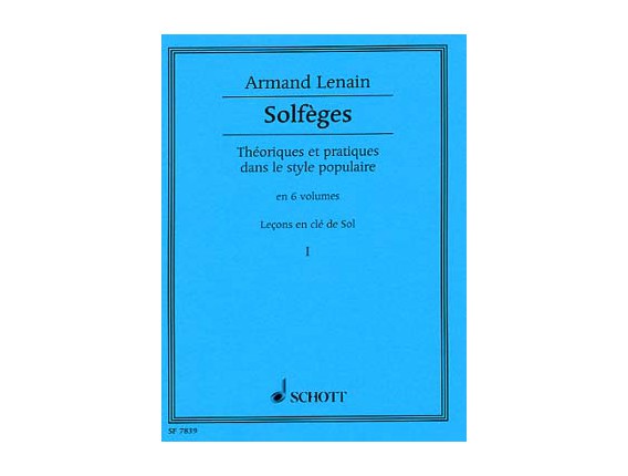LIBRAIRIE - Armand Lenain - Solfèges (Leçons en clé de Sol) - Vol 1