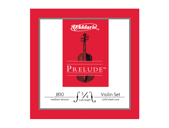 D'ADDARIO J810-3-4M Jeu de Cordes Violon 3/4 Série Prélude - Tension Moyenne