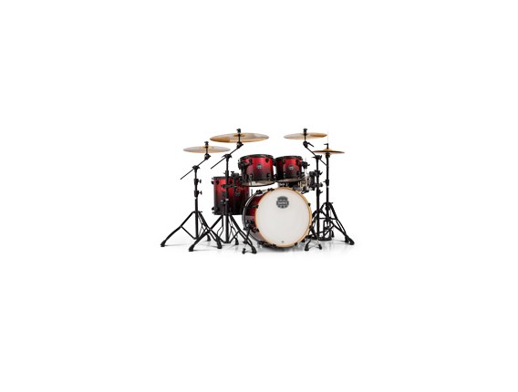 MAPEX AR504SBNV Armory - Kit Batterie 5 fûts, sans HW ni cymbale, Magma Red, Accastillage Noir