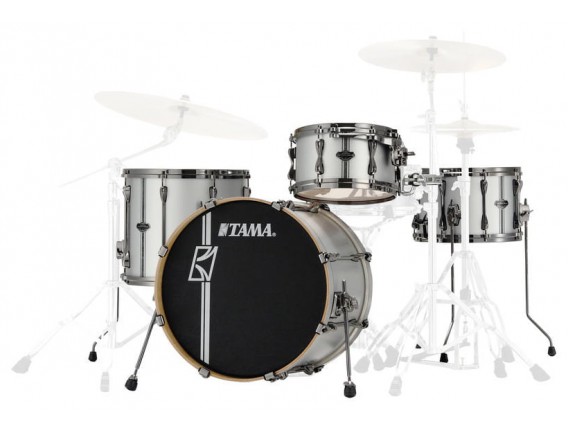 TAMA ML40HZBN2-SSV - Superstar Hyperdrive Duo Snare, Set 4 fûts (Tom/caisse claire) sans HW ni cymbale, Satin Silver (Edition Li
