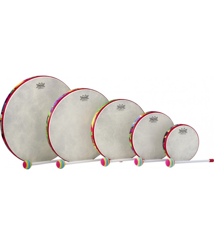 REMO KD-0500-01 Ensemble de 5 tambours à main pour enfants  6/8/10/12/14 - Rockamusic