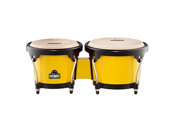 NINO 17Y-BK Paire de bongos ABS 6,5"+7,5", peaux de Buffle, jaune