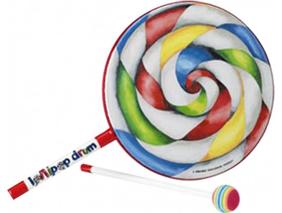 REMO ET-7110-00 Tambour Lollipop 10" avec mailloche (tête en tissu) pour enfants