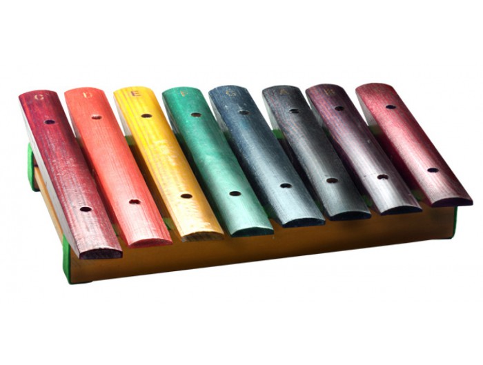 STAGG XYLO-J8 RB - Métallophone avec 8 lames de différentes couleurs, - 1  octave (do - do) - 23,3 x 24,3cm - avec deux mailloche