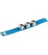 NINO 961B Bracelet nylon avec velcro 3 grelots - Bleu