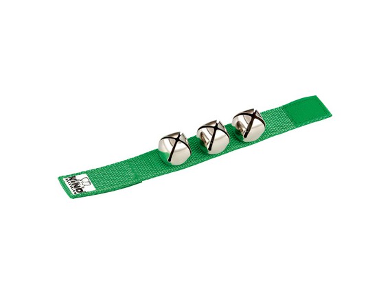 NINO 961GR Bracelet nylon avec velcro 3 grelots - Vert