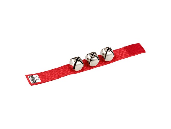 NINO 961R Bracelet nylon avec velcro 3 grelots - Rouge