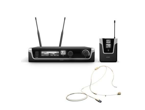 LD SYSTEMS U508 BPHH - Système micro sans fil avec émetteur ceinture et micro serre-tête (Couleur Beige)
