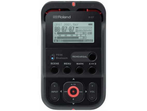 ROLAND R-07 BK - Enregistreur compact MP3/WAV, fonctionnalités Bluetooth, noir
