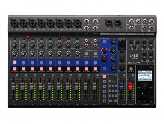 ZOOM L-12 - Table de mixage. Enregistreur sur carte SD. Interface son