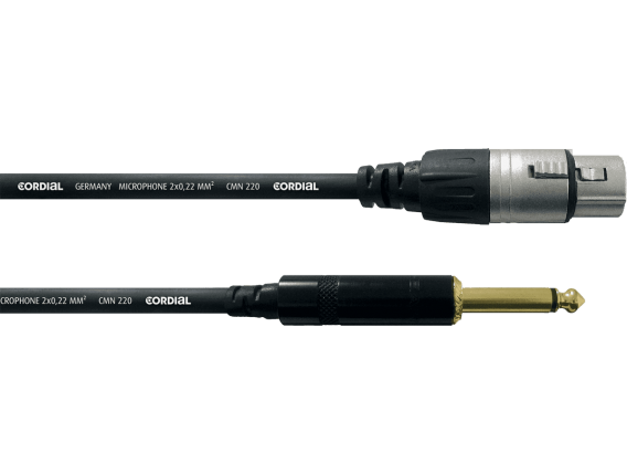 CORDIAL CCM10FP - Câble XLR Femelle/ Jack Male Mono 10m