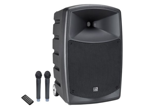LD SYSTEMS ROADBUDDY 10 HHD2 - Sono portable sur batterie, lecteur multimedia USB SD, 2 Micros HF main fournis, 120 w RMS, HP 10