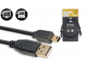STAGG NCC1,5UAUNB - Câble USB 2.0, Série N - mini USB B mâle / USB A mâle, 1,5 m