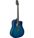 STAGG SA35 DSCE-TB - Guitare Dreadnought électro-acoustique, Slope Shoulder, pan coupé, Bleu transparent