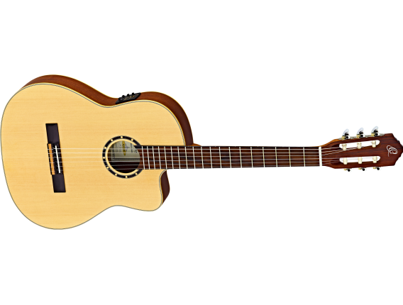 ORTEGA RCE125SN - Guitare Classique Electro Thinline, épicéa / acajou, Slim Neck + Gig Bag