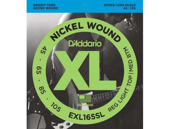 D'ADDARIO EXL165SL - Jeu de 4 cordes Basse Super Long Scale, tirant Soft 45-65-85-105