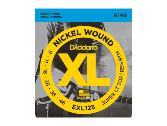 D'ADDARIO EXL125 - Jeu de cordes pour guitare électrique, tirant Super Light Top/ Regular Bottom 09-11-16-26-36-46