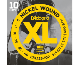 D'ADDARIO EXL125-10P - Pack 10 jeux EXL125 SUPER LTHB 9-11-16-26-36-46 D'ADDARIO EXL125-10P - Pack 10 jeux EXL125 SUPER LTHB 9-11-16-26-36-46