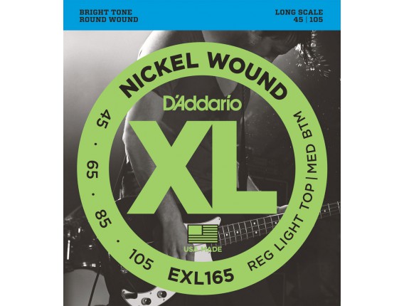 D'ADDARIO EXL165 - Jeu de 4 cordes basse, tirant Soft/Regular 45-65-85-105