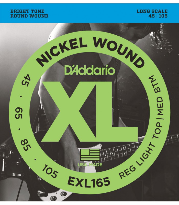 D'ADDARIO EXL165 - Jeu de 4 cordes basse, tirant Regular Light Top