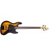 MICHAEL KELLY Element CC4 Zebraburst - Basse électrique 4 cordes, Corps en cèdre rouge, Burl Top, touche palissandre, Electroniq