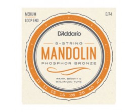 D'ADDARIO EJ74 - Jeu de cordes Mandoline à boucles, Medium, Phosphor Bronze