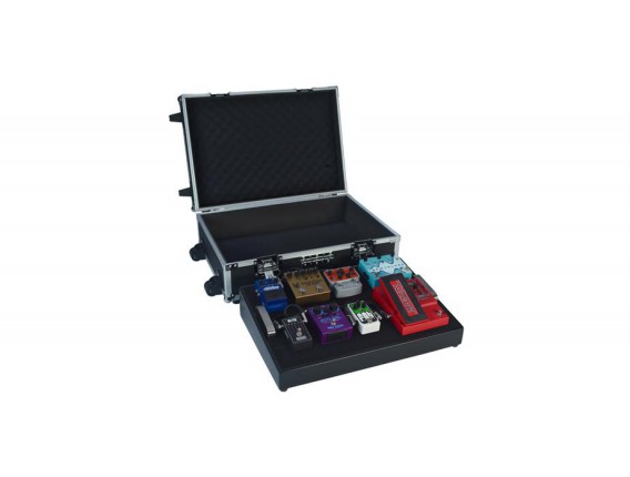 ROCKCASE RC23050B - Pedalboard en Flight Case, 63 x 42 x 18 cm, Capot amovible, avec roulettes, noir