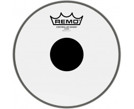 REMO CS-0310-10 - Peau CS Transparente 10" + rond noir, pour Tom/ Caisse claire