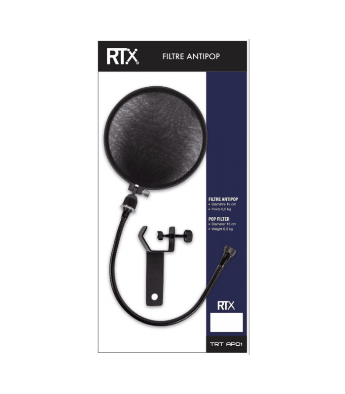 RTX AP01 - Filtre anti-pop, diamètre 16 cm, fixation sur pied de micro -  Rockamusic