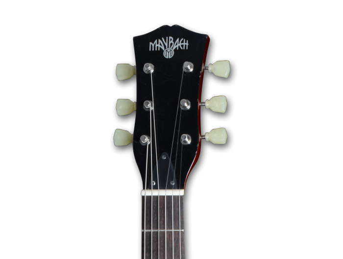 MAYBACH Albatroz '65 DWA - Guitare électrique type SG, Corps et manche  acajou, 1 Micro Amber P-90 Custom, Pots CTS, Finition Nit - Rockamusic