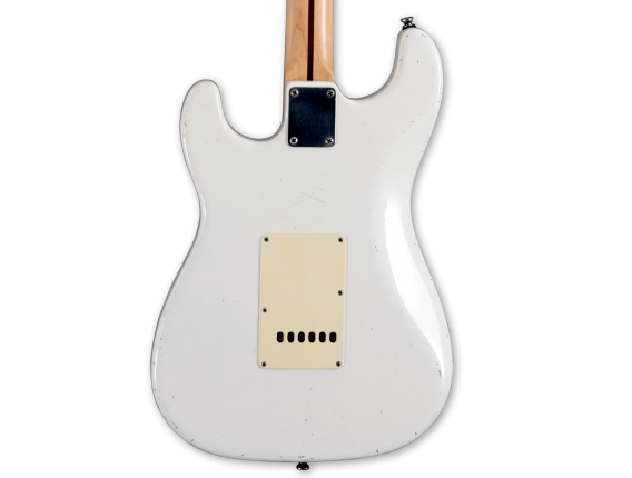 MAYBACH Stradovari S61 Olympic White Aged - Guitare type Strat , Corps Swamp Ash, Manche érable, Touche Palissandre, Micros Cust