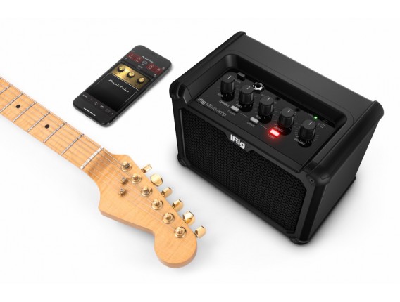 IK MULTIMEDIA Irig Micro Amp - Amplificateur guitare 15W à Piles ou secteur, avec interface iOS / USB