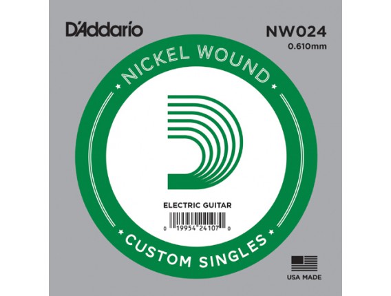 D'ADDARIO NW024 - Corde seule avec filet rond en nickel pour guitare électrique 0.24