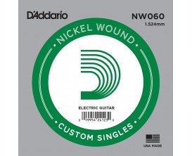 D'ADDARIO NW060 - D'ADDARIO NW060 - Corde seule avec filet rond en nickel pour guitare électrique 0.60