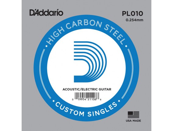 D'ADDARIO PL010 - Corde seule en acier pur pour guitare 0.10