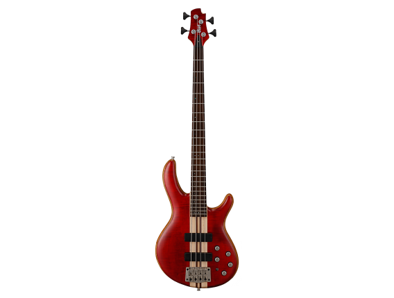 CORT A4 POPBC2 - Basse 4 cordes Artisan A4 Plus, manche traversant, Eq + micros Bartolini, Open Pore Black Cherry