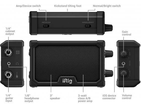 IK MULTIMEDIA Irig Nano Amp - Micro ampli adaptable avec interface iOS intégrée
