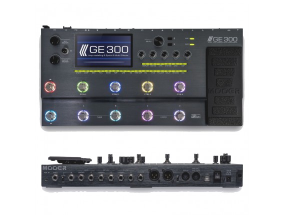 MOOER - GE 300 - Pédalier Multi-effets guitare à modélisations Professionnel avec looper 30 mns et ToneCapture