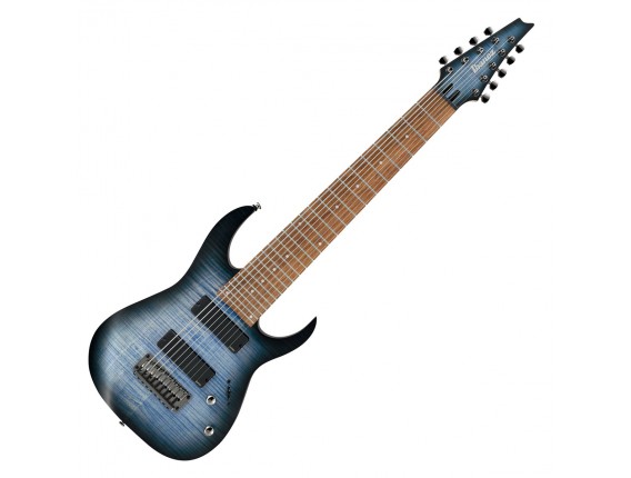 IBANEZ RGIR9FME-FDF - Guitare électrique 9 cordes Iron Label, Micro EMG 909, Faded Denim Burst Flat (no bag / No Case)