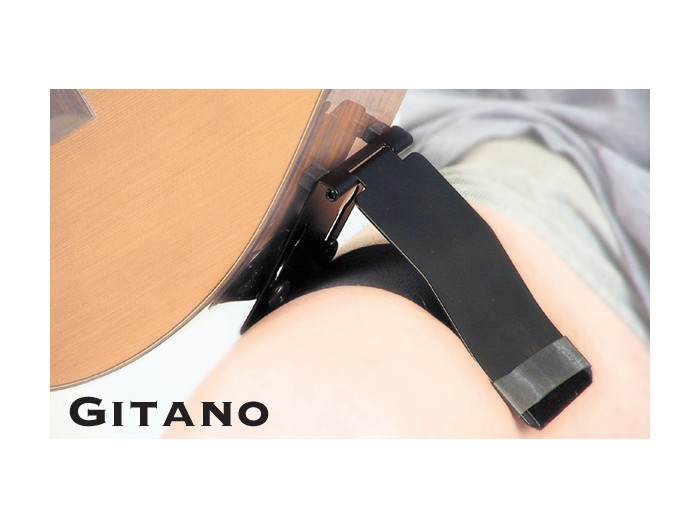 GITANO - Support Professionnel pour Guitare Classique ( sur cuisse ) -  Finition noire - Rockamusic