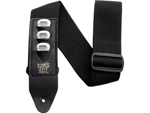 ERNIE BALL 4039 - Sangle Ernie Ball en polypropylèneavec pick pocket - Noire
