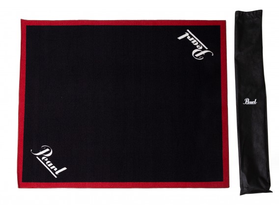 PEARL DRUM RUG - Tapis pour batterie pearl noir liseré rouge - DIM 180 cm / 200 cm