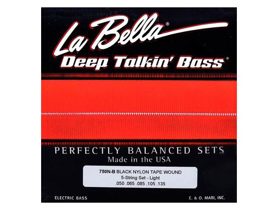 LA BELLA L-750N-B - La Bella Deep Talkin' Bass - Jeu de cordes pour basse électrique 5 cordes - 50/135