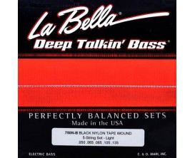 LA BELLA L-750N-B - La Bella Deep Talkin' Bass - Jeu de cordes pour basse électrique 5 cordes - 50/135