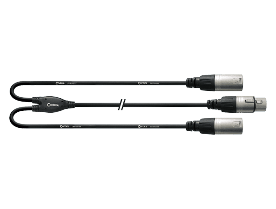 CORDIAL CFY0.3FMM - Câble XLR mâle / 2X XLR Femelle 30cm