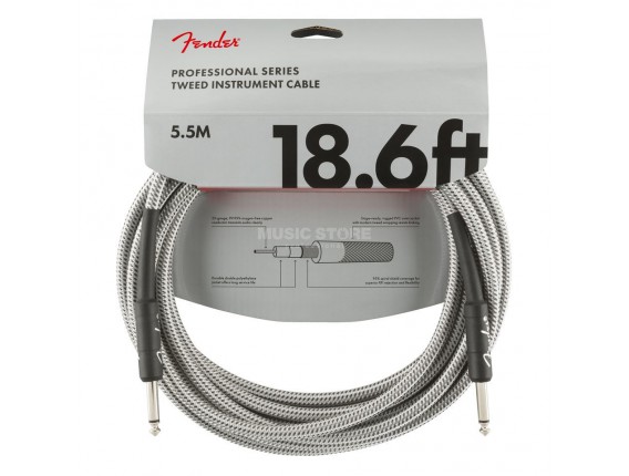 FENDER - 0990820069 - Professional Series Instrument Cable, Tweed 5,5 Metres White Tweed