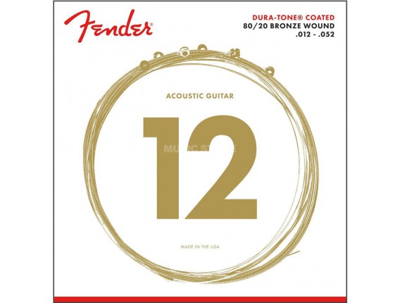 FENDER - 0730880303 - 880L - 80/20 Dura-Tone Coated Acoustic Guitar Strings - 12-52